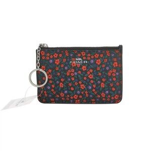 Coach Black Floral Key Holder